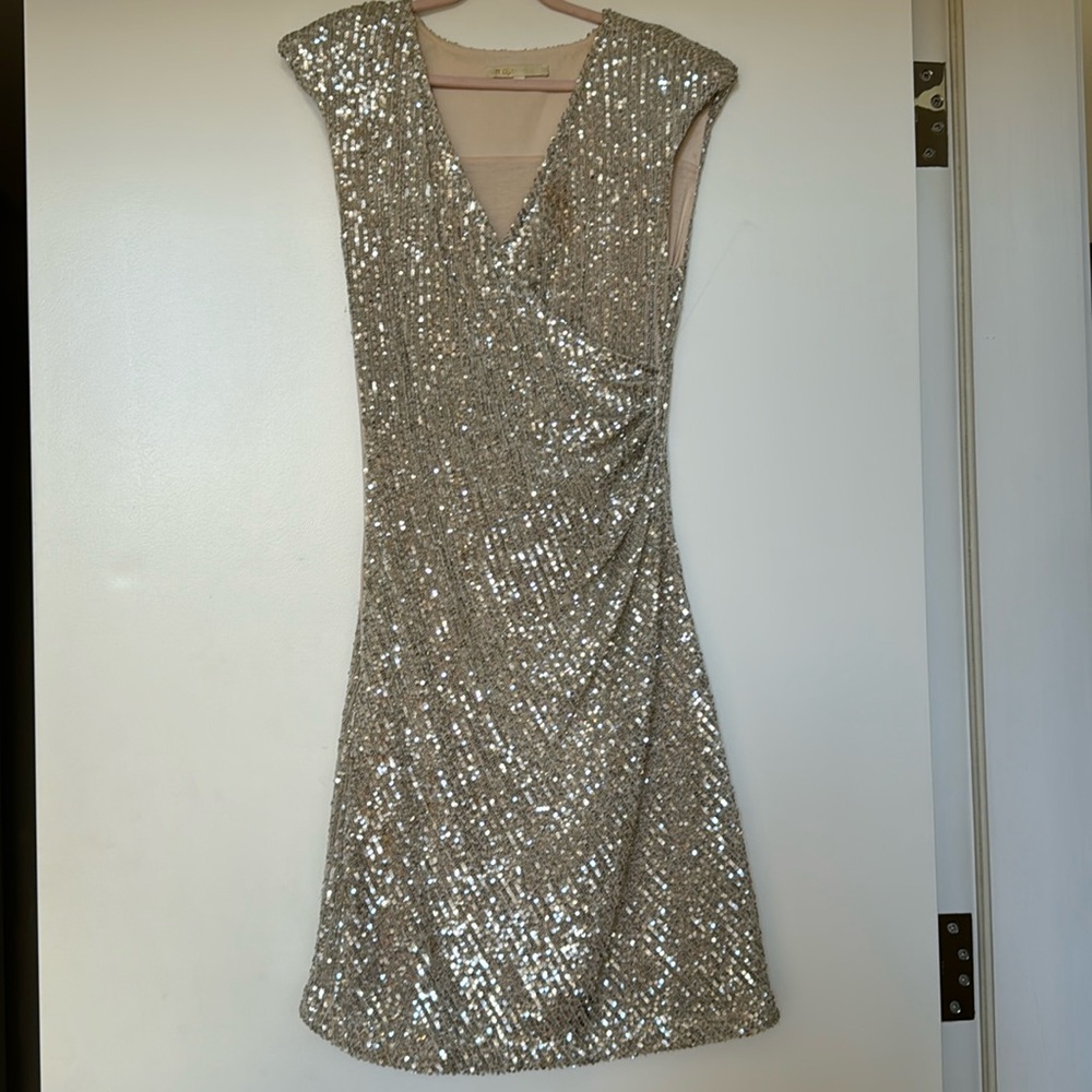 Maje Women’s Silver Sequin Dress